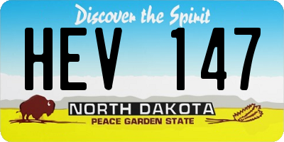 ND license plate HEV147