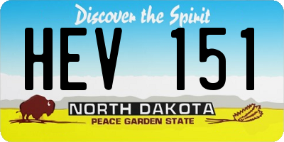 ND license plate HEV151