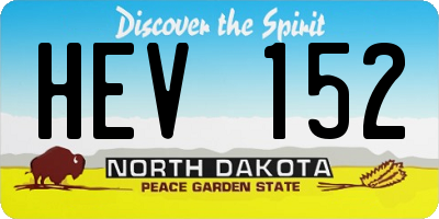 ND license plate HEV152