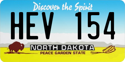 ND license plate HEV154
