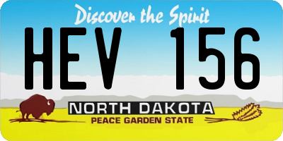 ND license plate HEV156