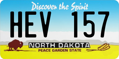 ND license plate HEV157