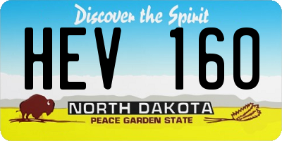 ND license plate HEV160