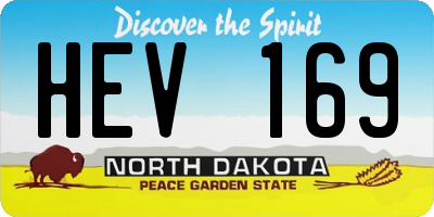 ND license plate HEV169