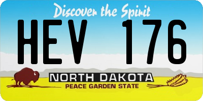 ND license plate HEV176