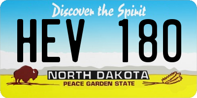 ND license plate HEV180