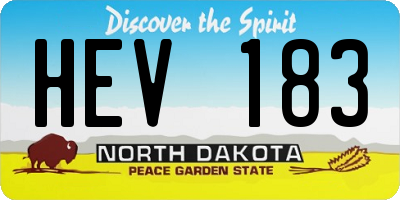 ND license plate HEV183
