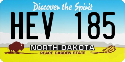 ND license plate HEV185