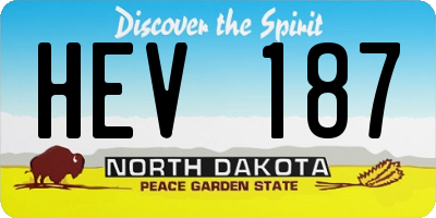 ND license plate HEV187