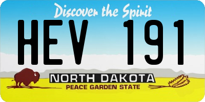 ND license plate HEV191