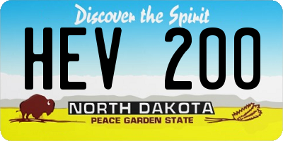 ND license plate HEV200