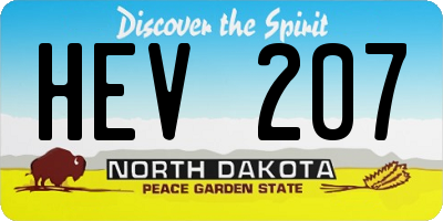 ND license plate HEV207