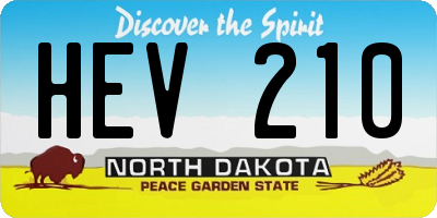 ND license plate HEV210