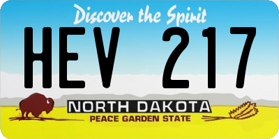 ND license plate HEV217