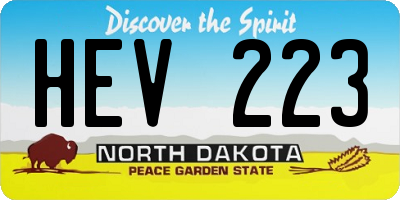 ND license plate HEV223