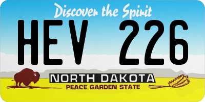 ND license plate HEV226
