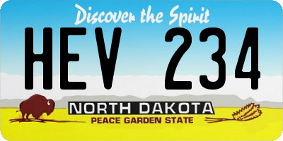 ND license plate HEV234