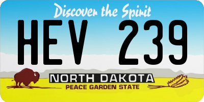 ND license plate HEV239