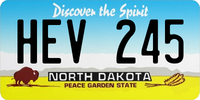 ND license plate HEV245