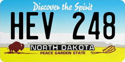 ND license plate HEV248
