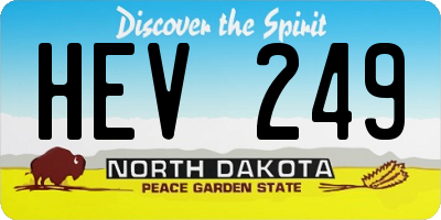 ND license plate HEV249