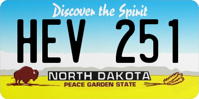 ND license plate HEV251