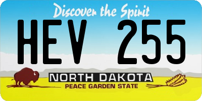 ND license plate HEV255