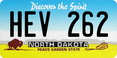 ND license plate HEV262