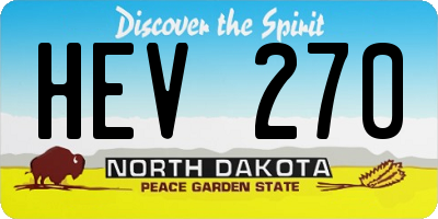 ND license plate HEV270