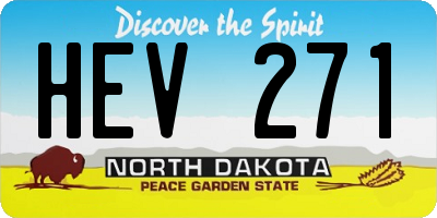 ND license plate HEV271