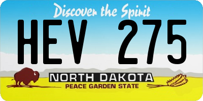 ND license plate HEV275