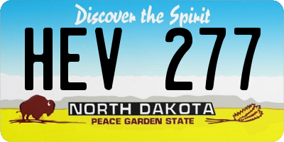 ND license plate HEV277