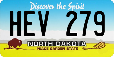 ND license plate HEV279