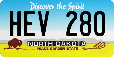 ND license plate HEV280