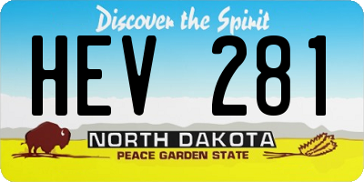 ND license plate HEV281