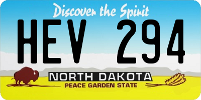 ND license plate HEV294