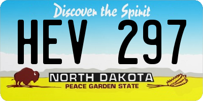ND license plate HEV297
