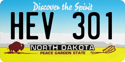 ND license plate HEV301