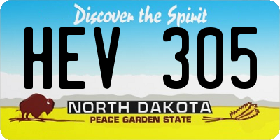 ND license plate HEV305
