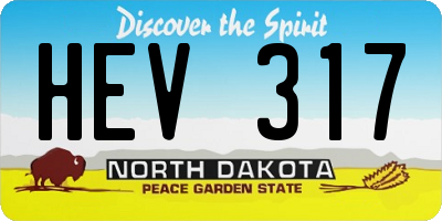 ND license plate HEV317