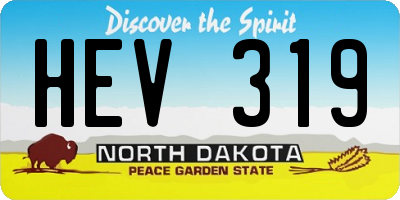 ND license plate HEV319