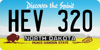 ND license plate HEV320