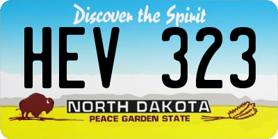 ND license plate HEV323