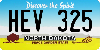 ND license plate HEV325