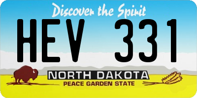 ND license plate HEV331