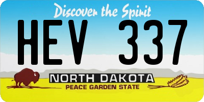 ND license plate HEV337