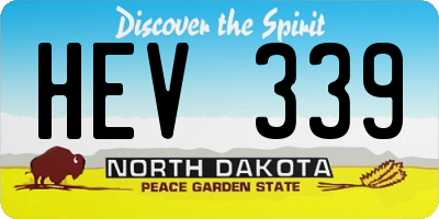 ND license plate HEV339
