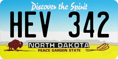 ND license plate HEV342