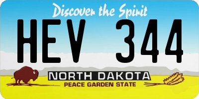 ND license plate HEV344