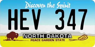ND license plate HEV347
